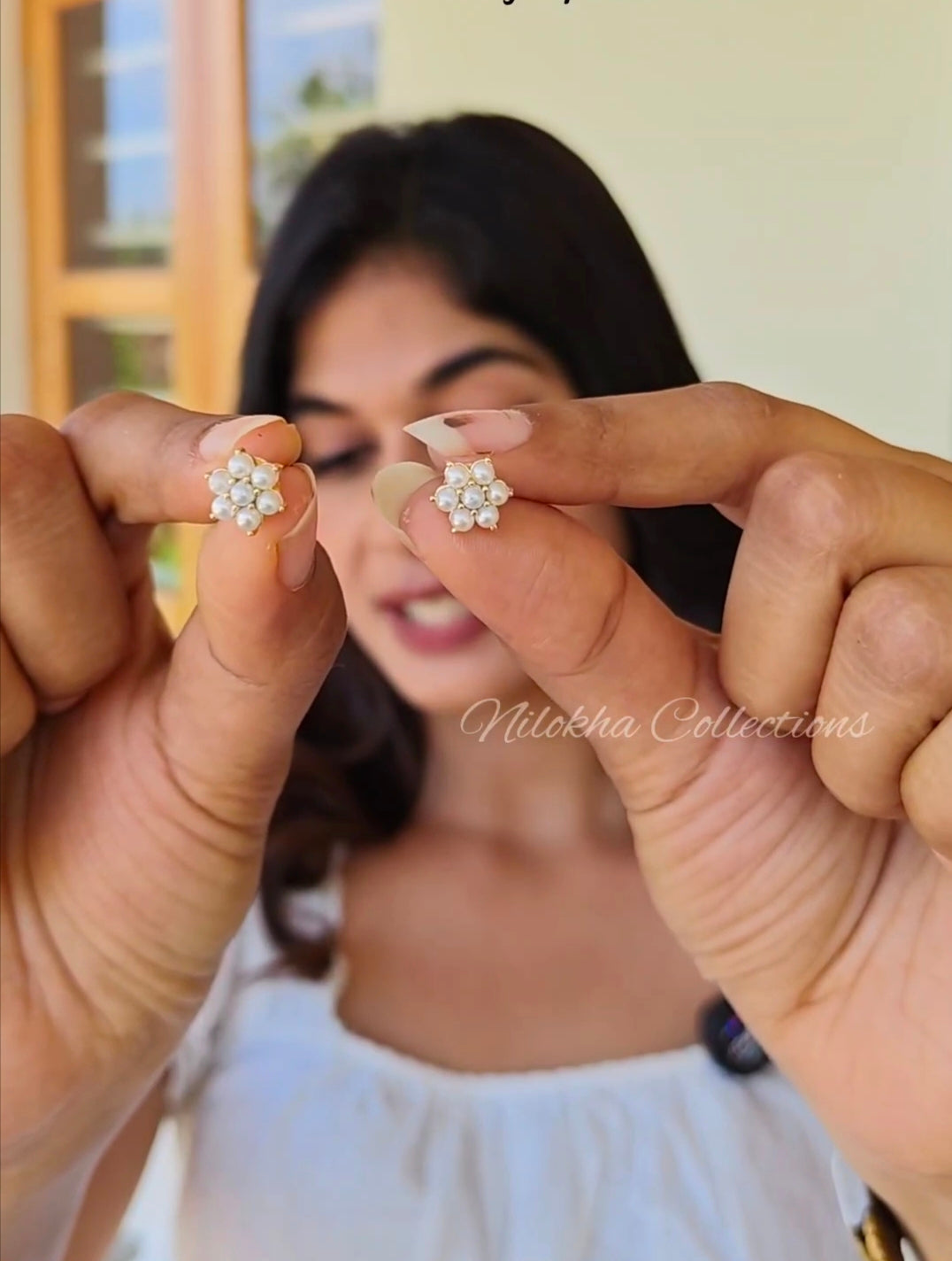 Small star pearl studs | NTE28