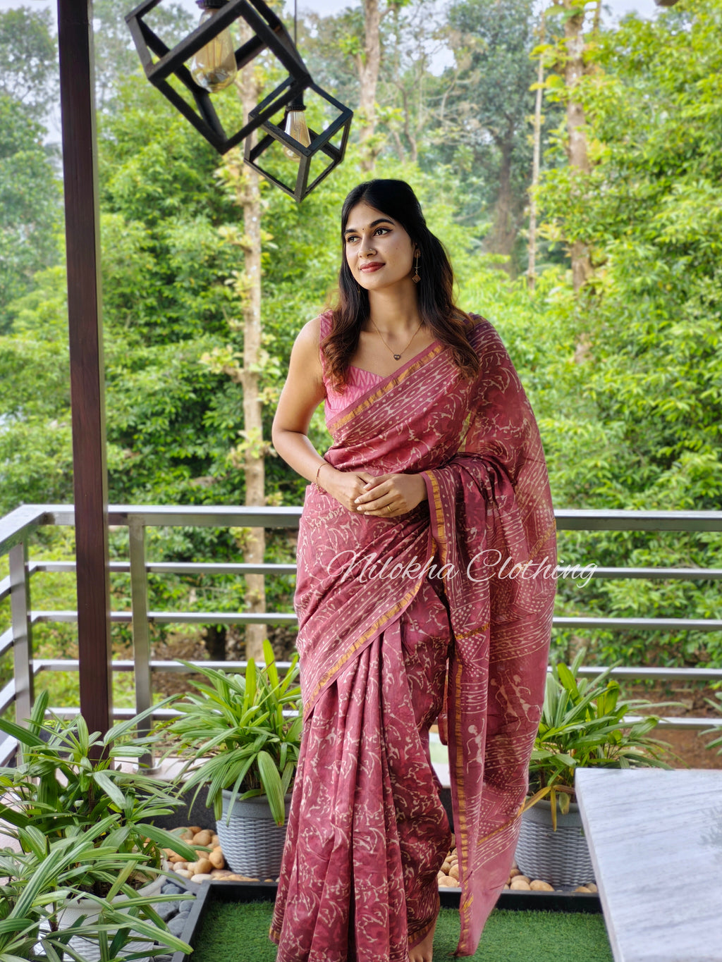 Chanderi silk block printed saree | NCD03