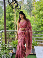 Chanderi silk block printed saree | NCD03