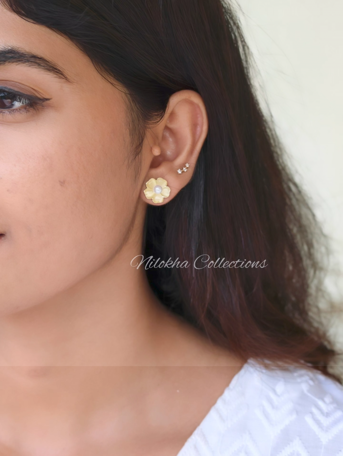 Floral pearl stud | NTE51