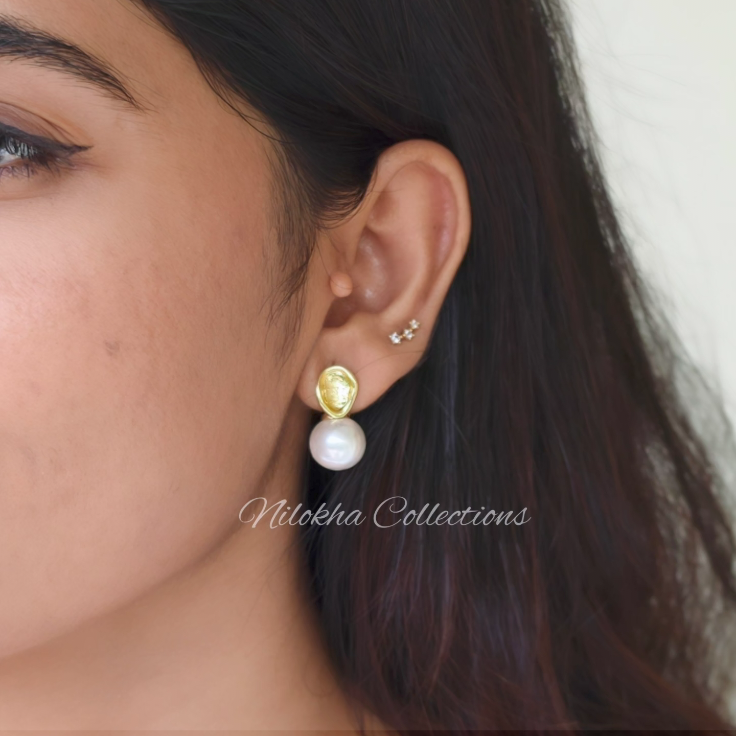 Stud with pearl drops | NTE46