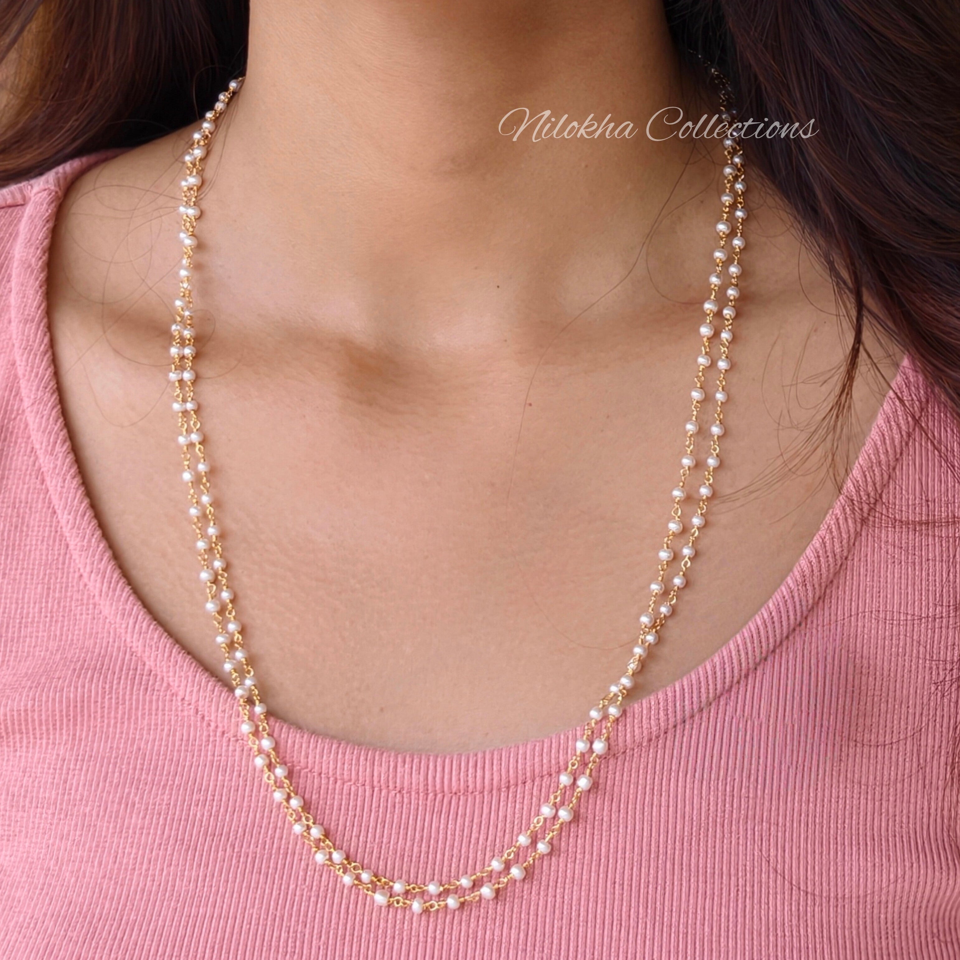 2 layer pearl chain with small pearls | NAN288B