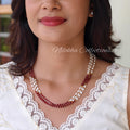3 layer pearl chain with crystal beads | NAN319