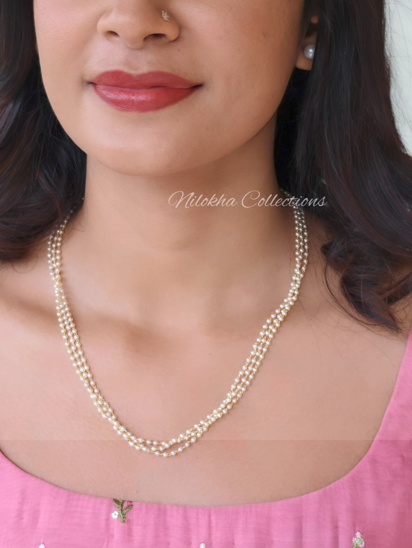 3 layer short pearl chain | NAN331A