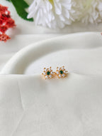 Floral pearl studs with stone | NTE34
