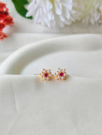 Floral pearl studs with stone | NTE34