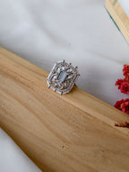 Rectangle AD finger rings with pearls | NSR06