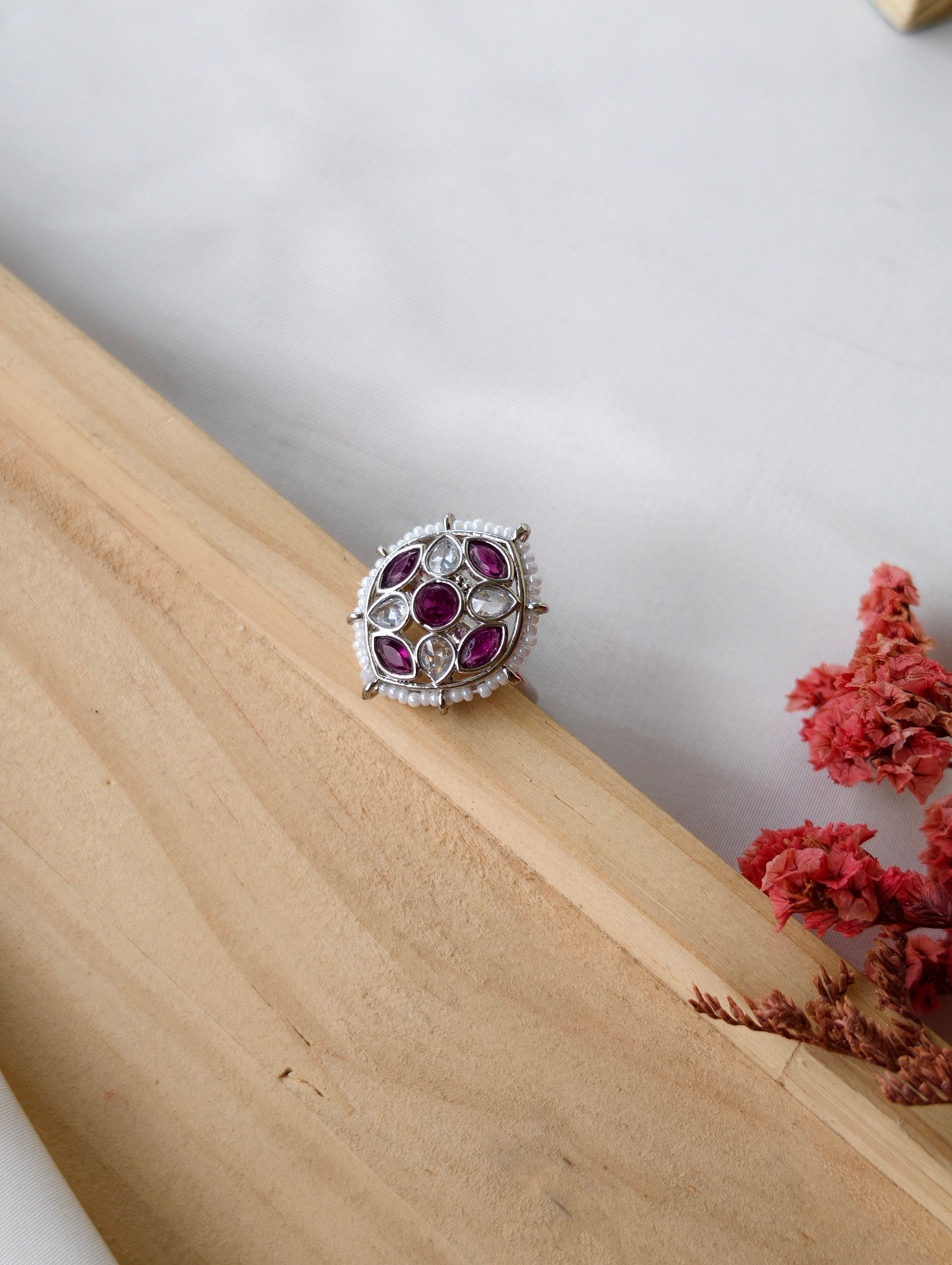 AD finger rings with pearls | NSR04