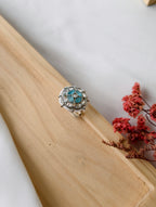 Floral AD finger rings with pearls | NSR07