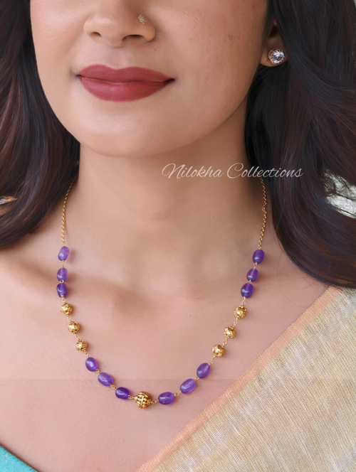 1 layer bead chain with golden balls | NAN333