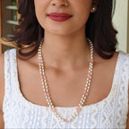 2 layer pearl chain with teardrop monalosa beads | NAN285