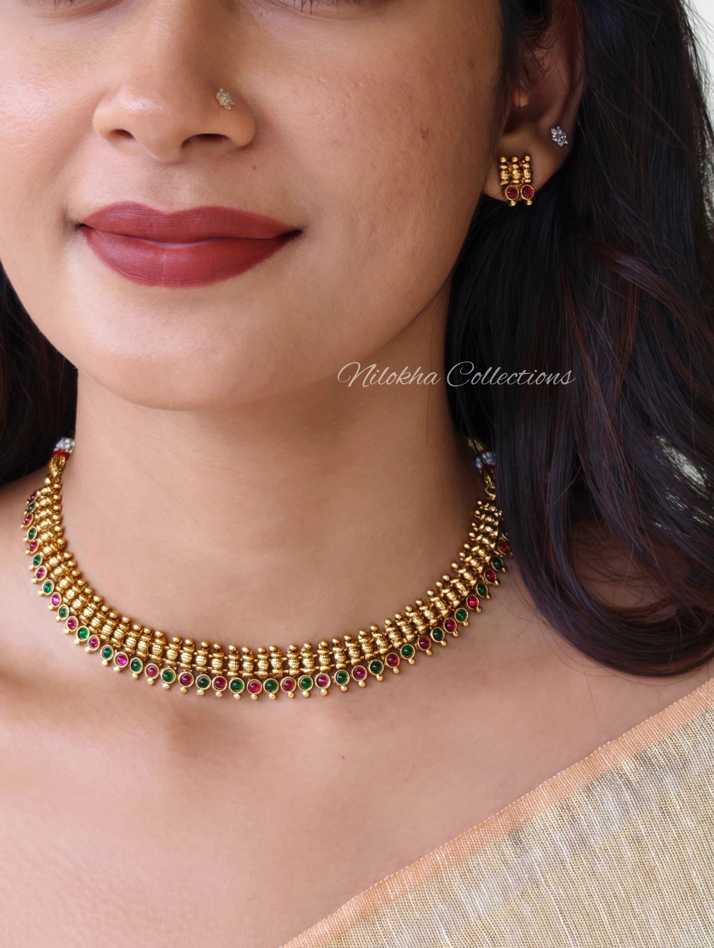 Antique necklace with multi beads | NAN346