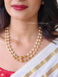 2 layer pearl chain with golden beads | NAN348