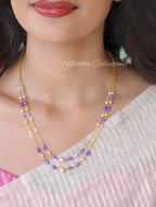 2 layer pearl chain with crystal beads | NAN349