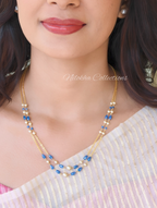 2 layer pearl chain with crystal beads | NAN349