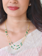 2 layer pearl chain with crystal beads | NAN349