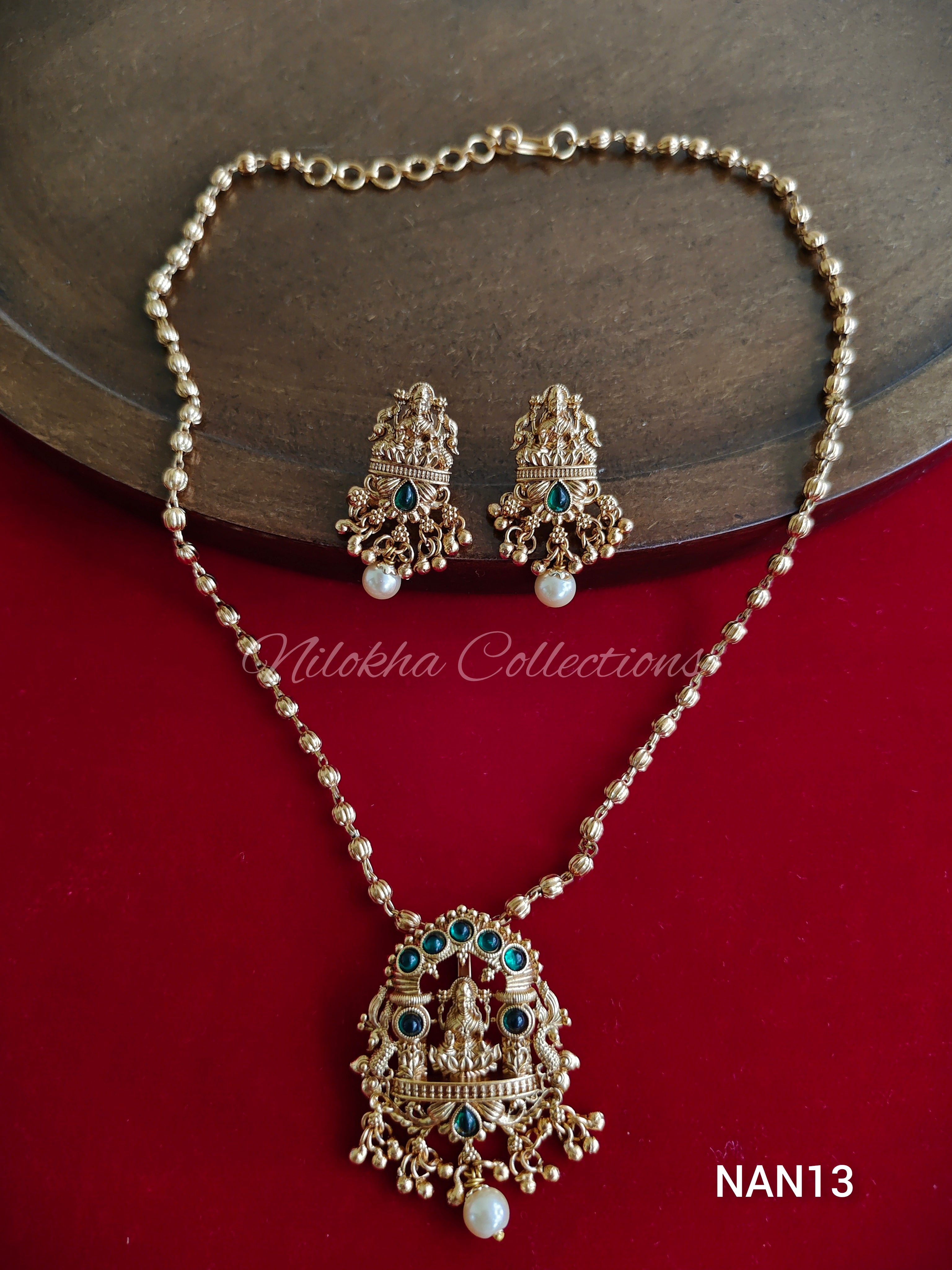 Golden haaram with idol pendant | NAN13