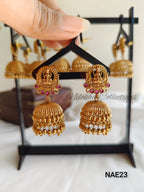 Line patterned jhumkas |  NAE23