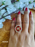 Kemp stone finger ring with pearls | NAR04