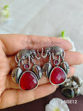Elephant studs with stones | NSE12
