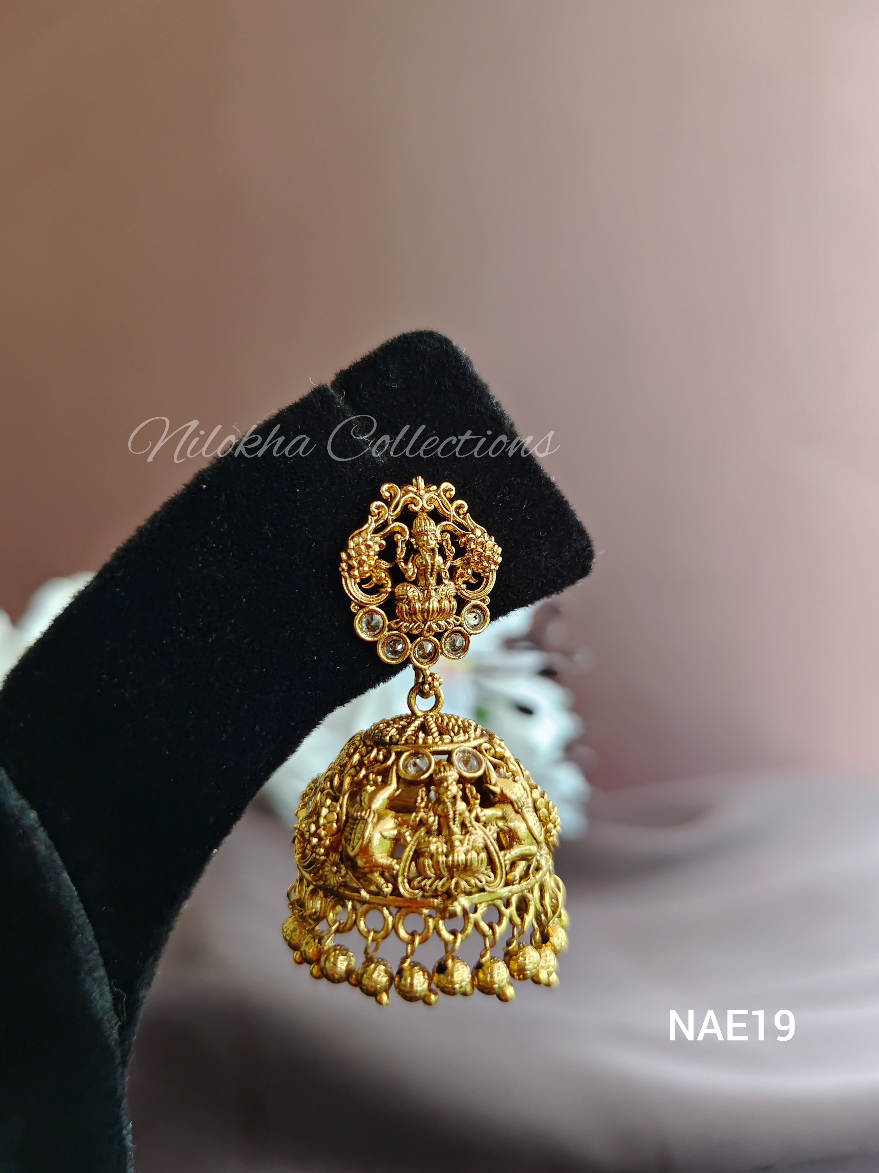 Lakshmi jhumkas with stones | NAE19