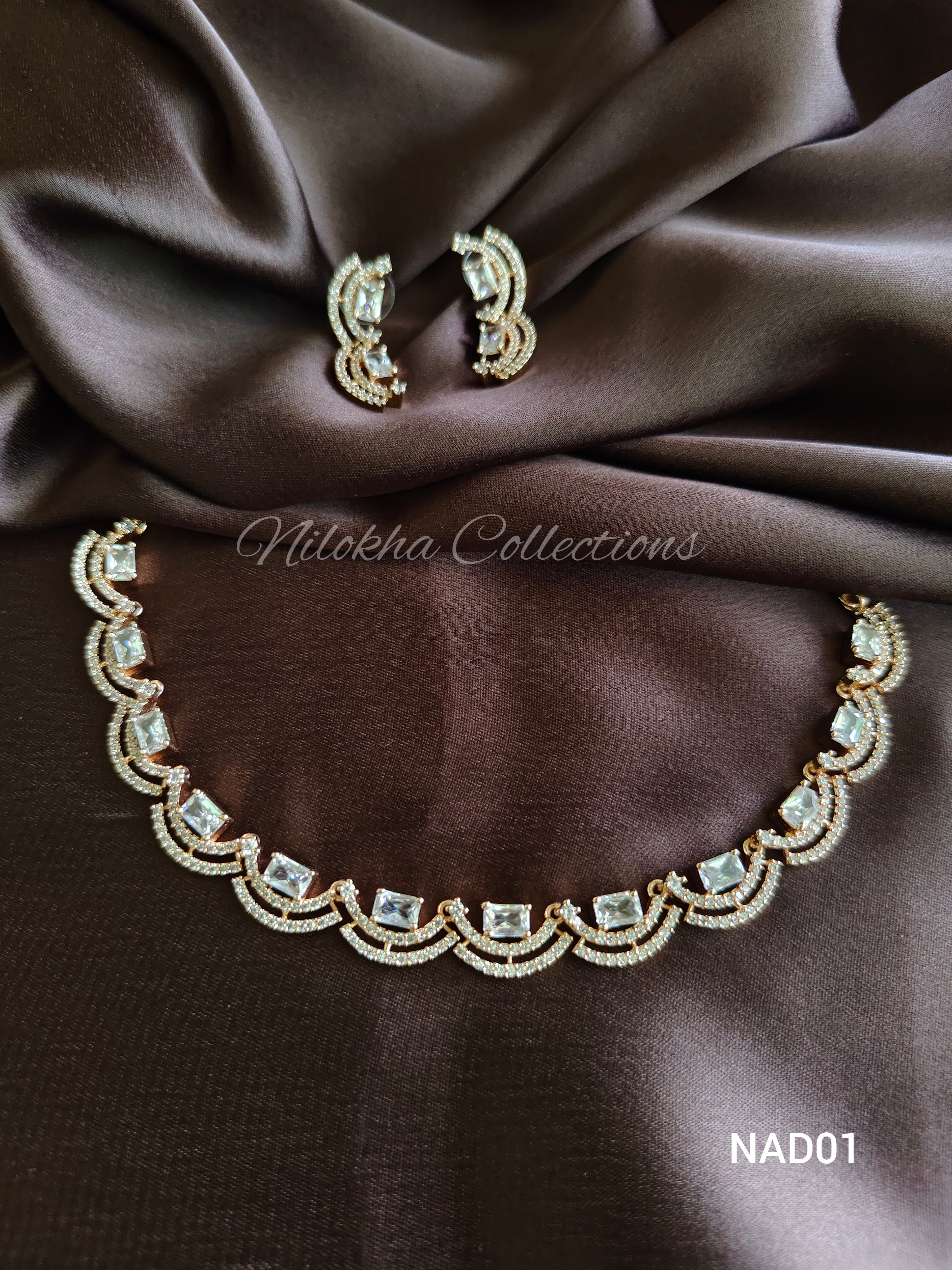 Rosegold AD necklace with earrings | NAD01