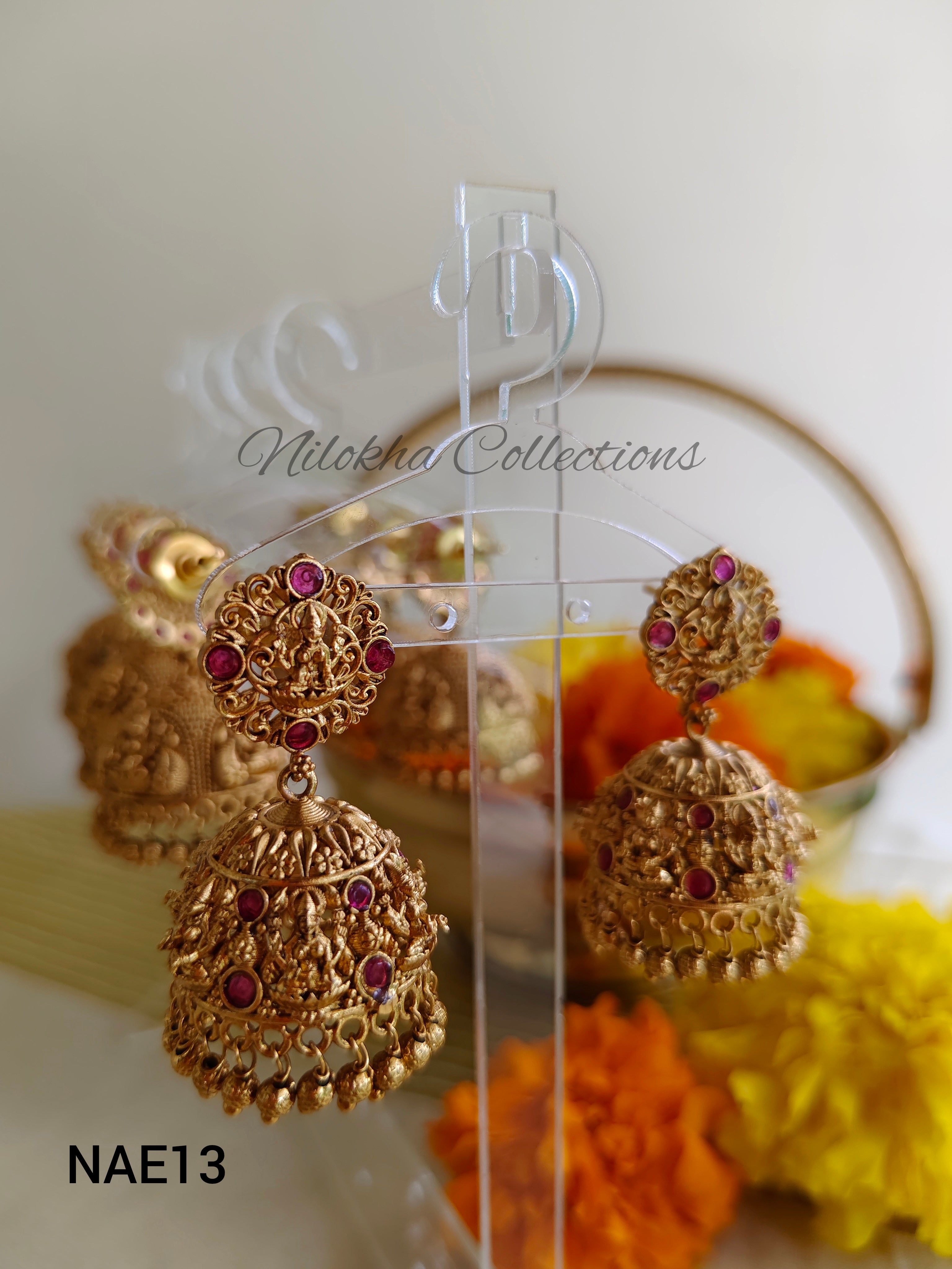 Ruby idol jhumkas | NAE13