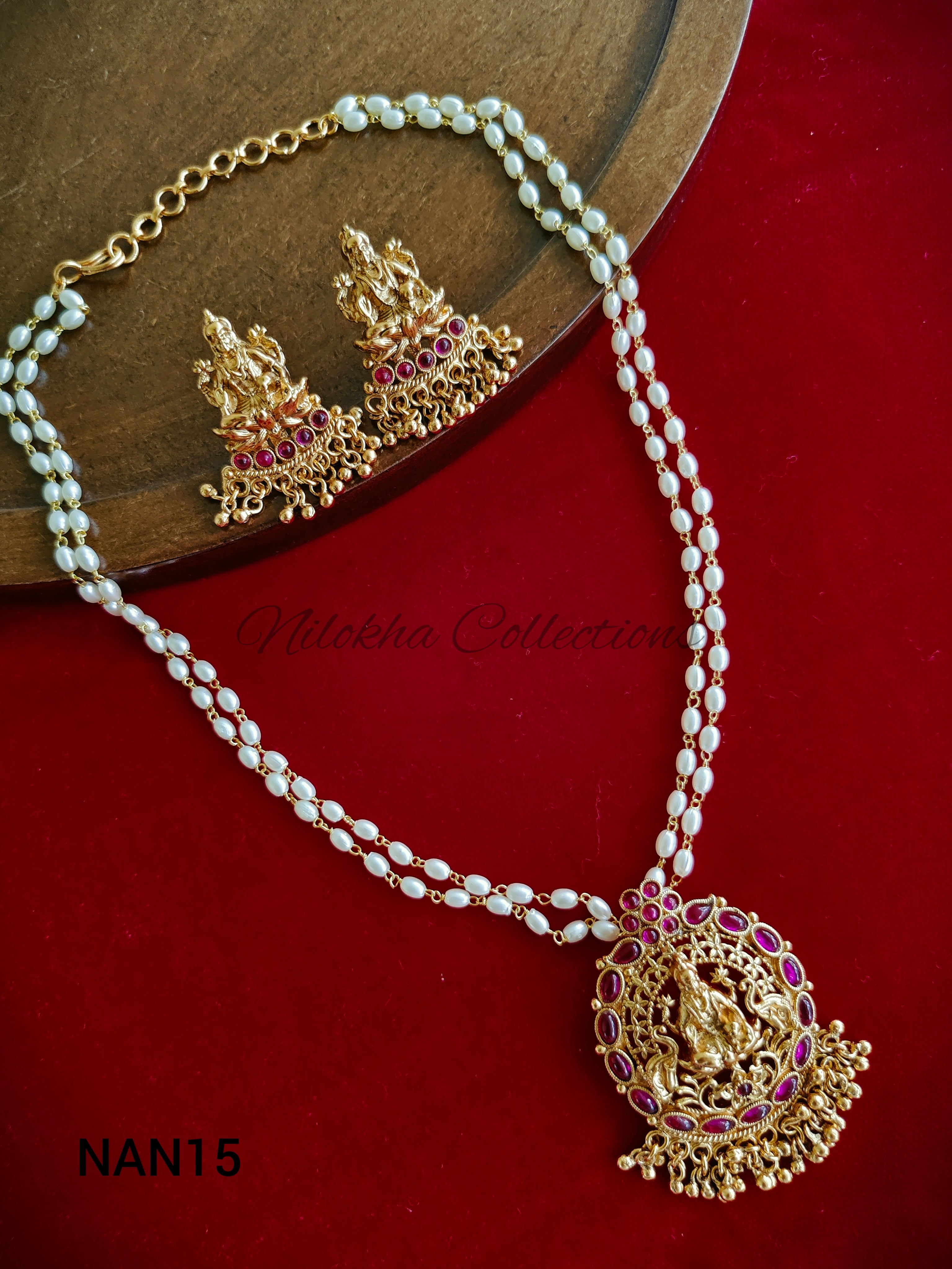 Pearl haaram with idol pendant | NAN15