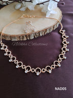 Round stone AD necklace with earrings | NAD05