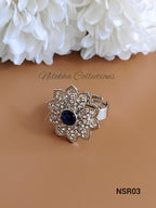 Floral finger ring with stones | NSR03