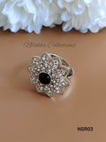 Floral finger ring with stones | NSR03
