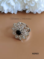 Floral finger ring with stones | NSR03