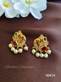 Peacock studs with pearls | NDE14