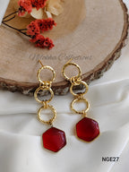 Layered earrings with stones | NGE27