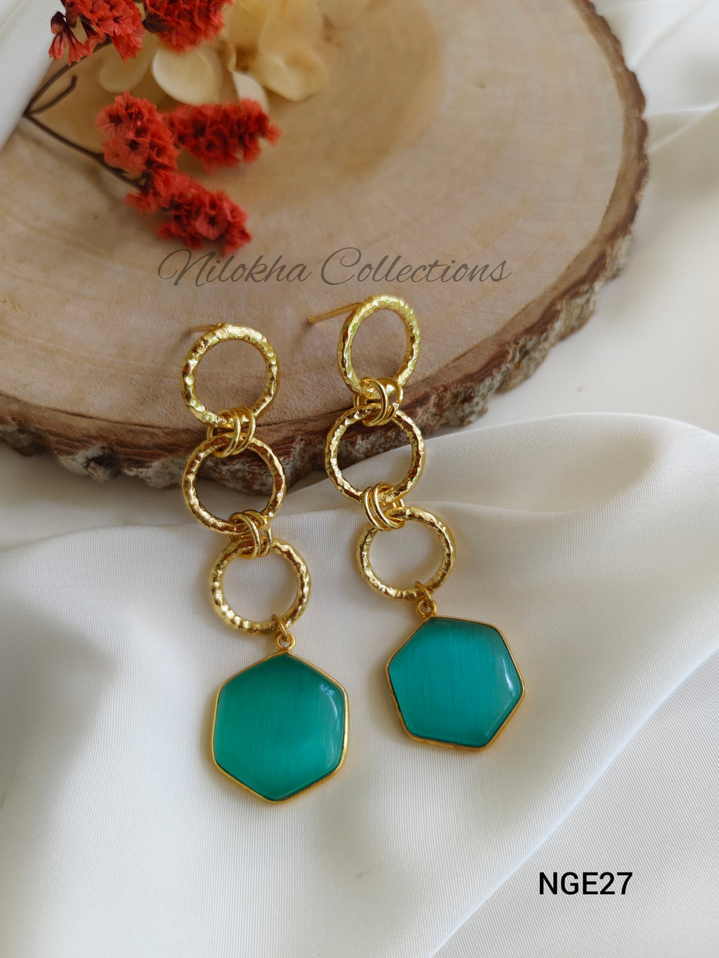 Layered earrings with stones | NGE27
