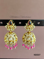 AD jhumkas with hanging stones | NDE07