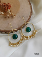 Circle earrings with pearls | NGE22