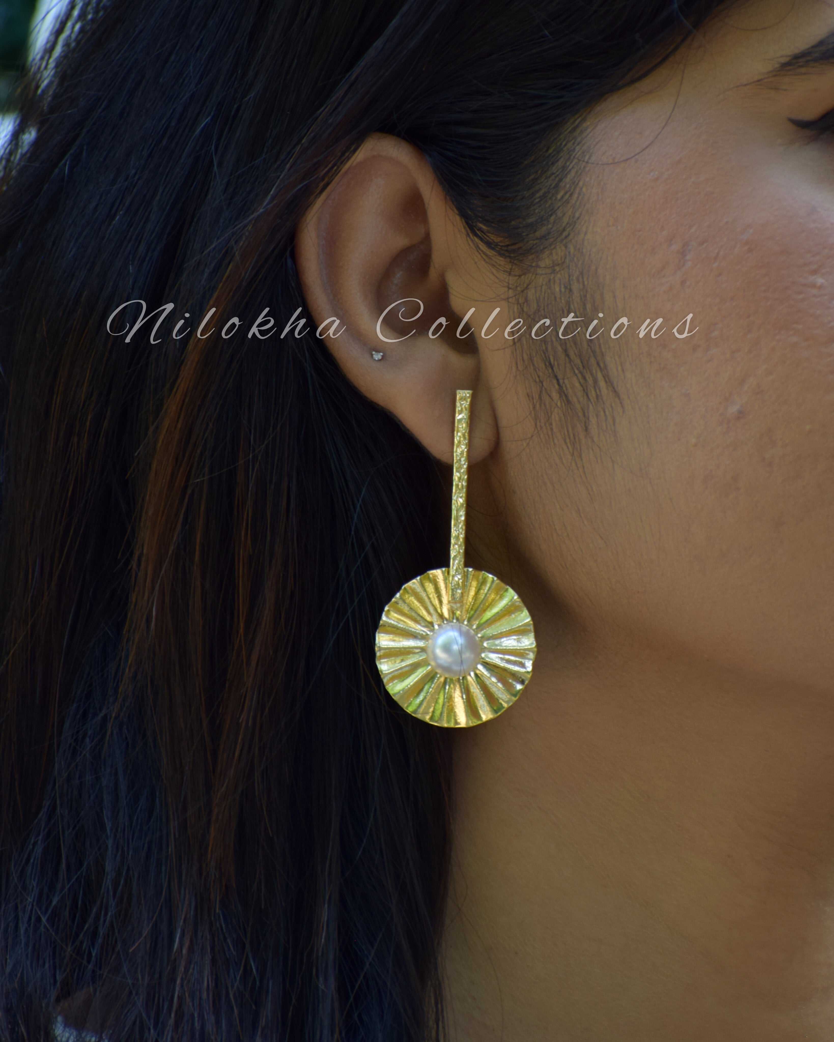 Stick earrings with pearls | NGE17