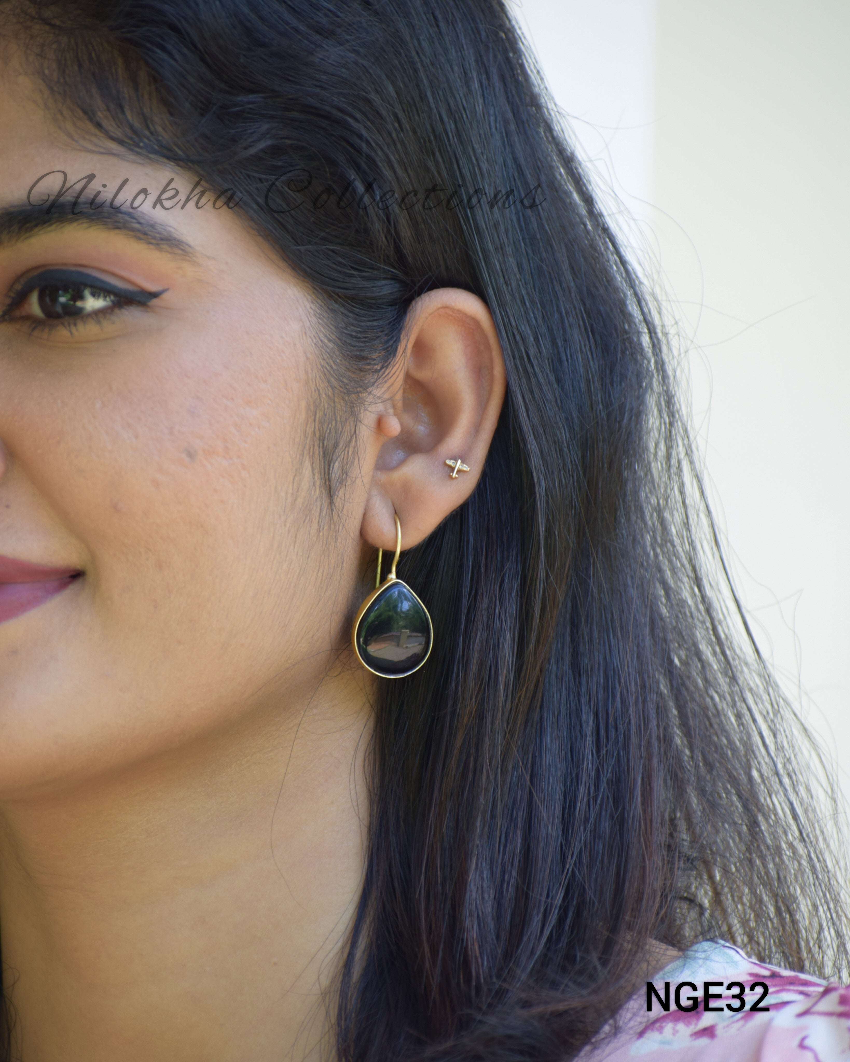 Stone drop earrings | NGE32