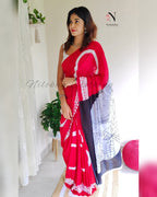 Face print mul cotton saree | NCB08