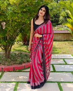 Semi-modal saree with lines | NCB25