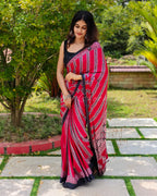 Semi-modal saree with lines | NCB25