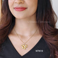 Glossy bow pendant neckpiece | NTN10