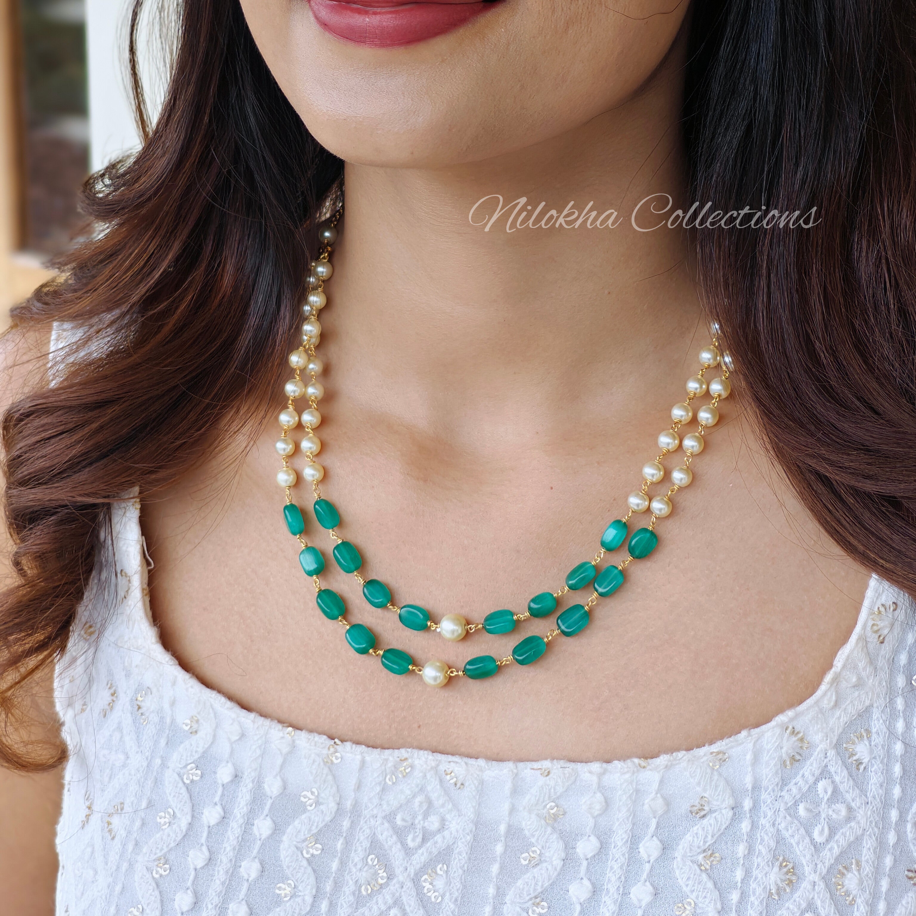 2 layer pearls with monalisa beads | NAN214