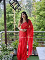 Khadi cotton saree with zari lines | NCA10