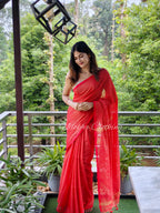Khadi cotton saree with zari lines | NCA10