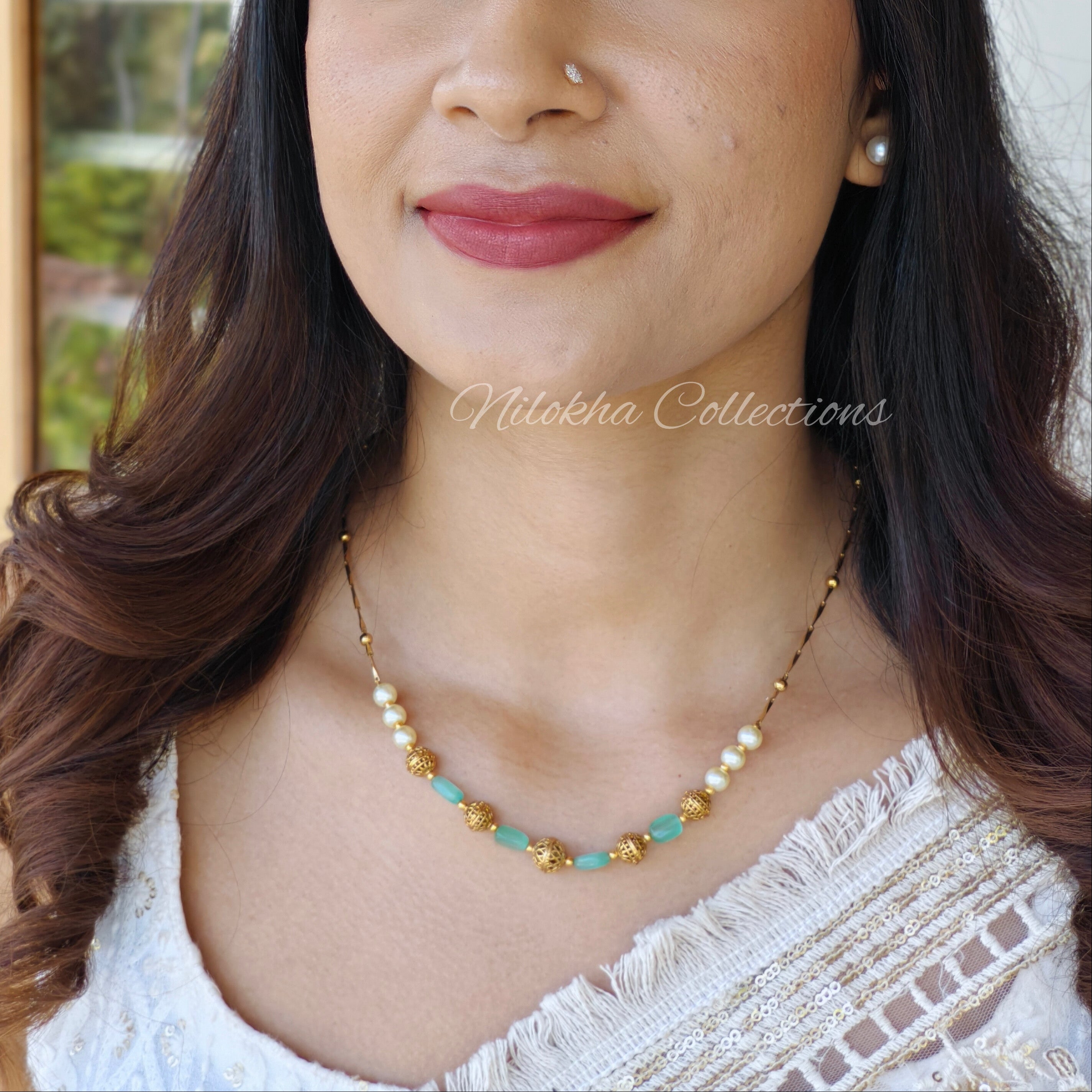 1 layer pearl with monalisa beads | NAN232