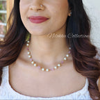 1 layer pearl chain with monalisa beads | NAN257