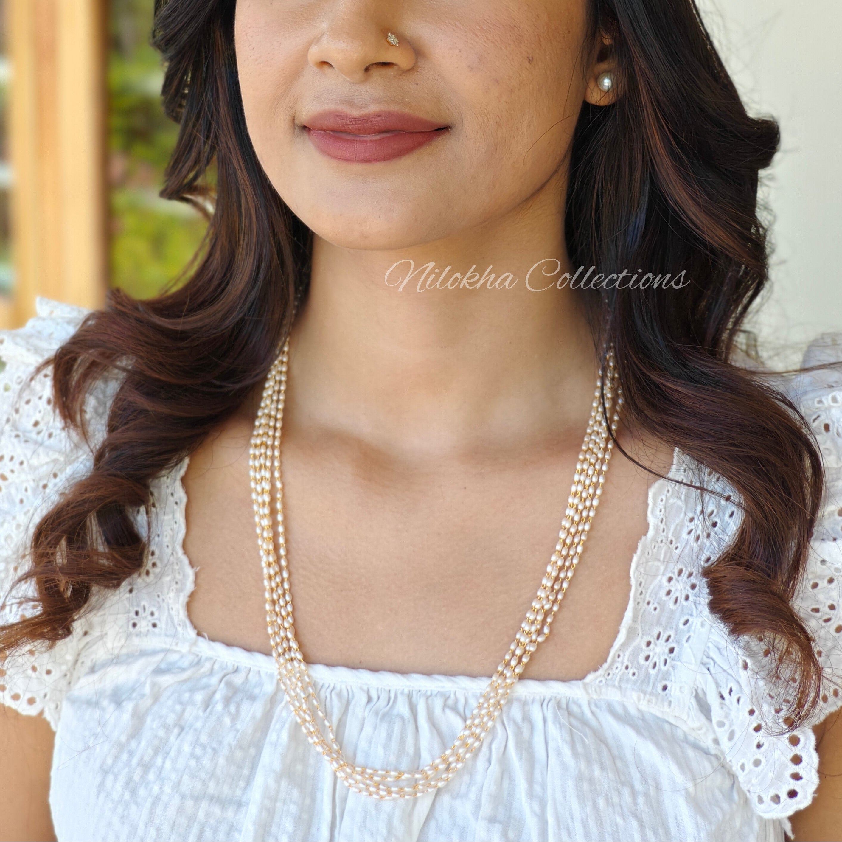 5 layer long pearl chain | NAN265C