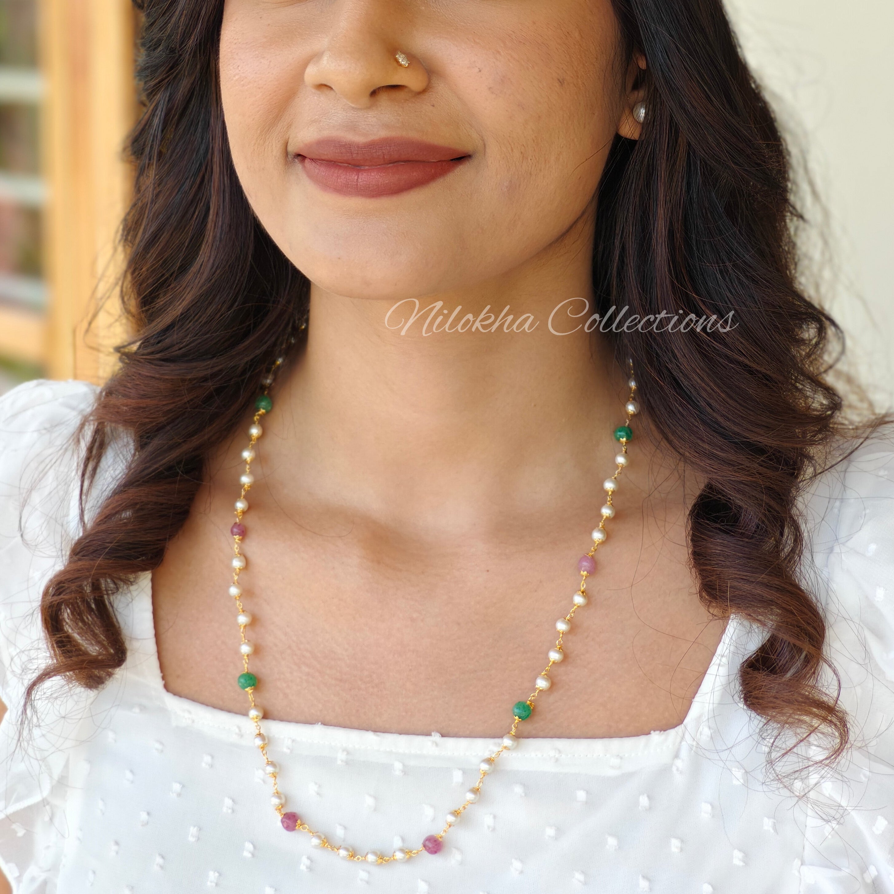 1 layer long chain with multi beads | NAN272B
